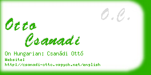 otto csanadi business card